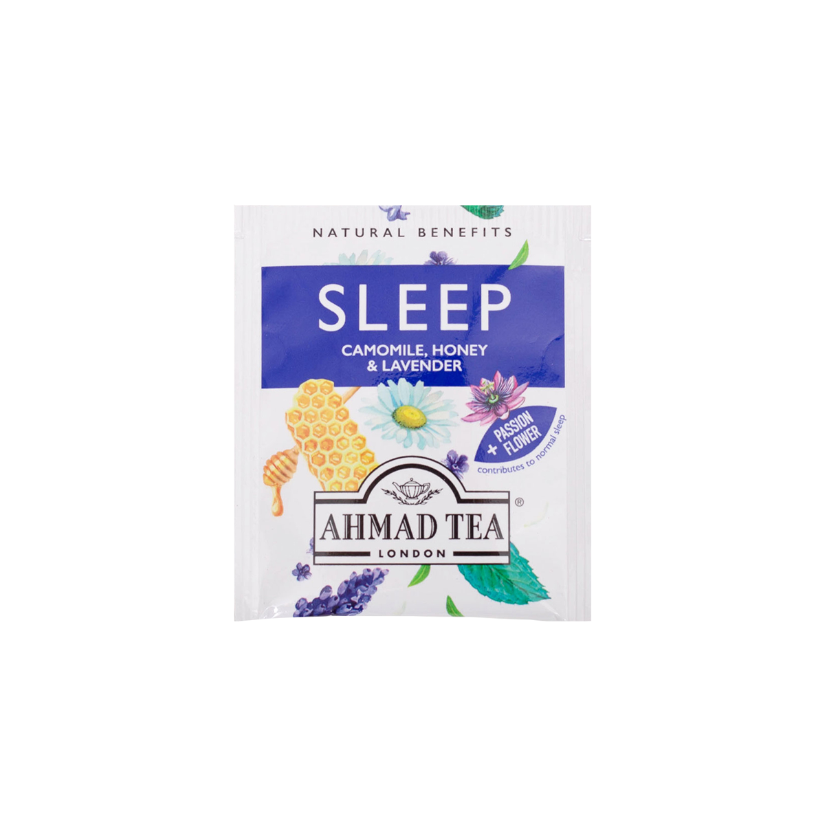 sleep chamomile, honey, and lavender sips by ahmad tea london tea bags