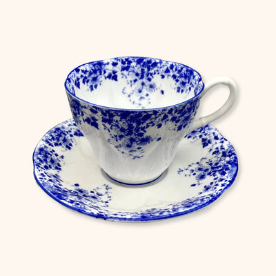 Vintage Dainty Blue Floral Teacup & Saucer