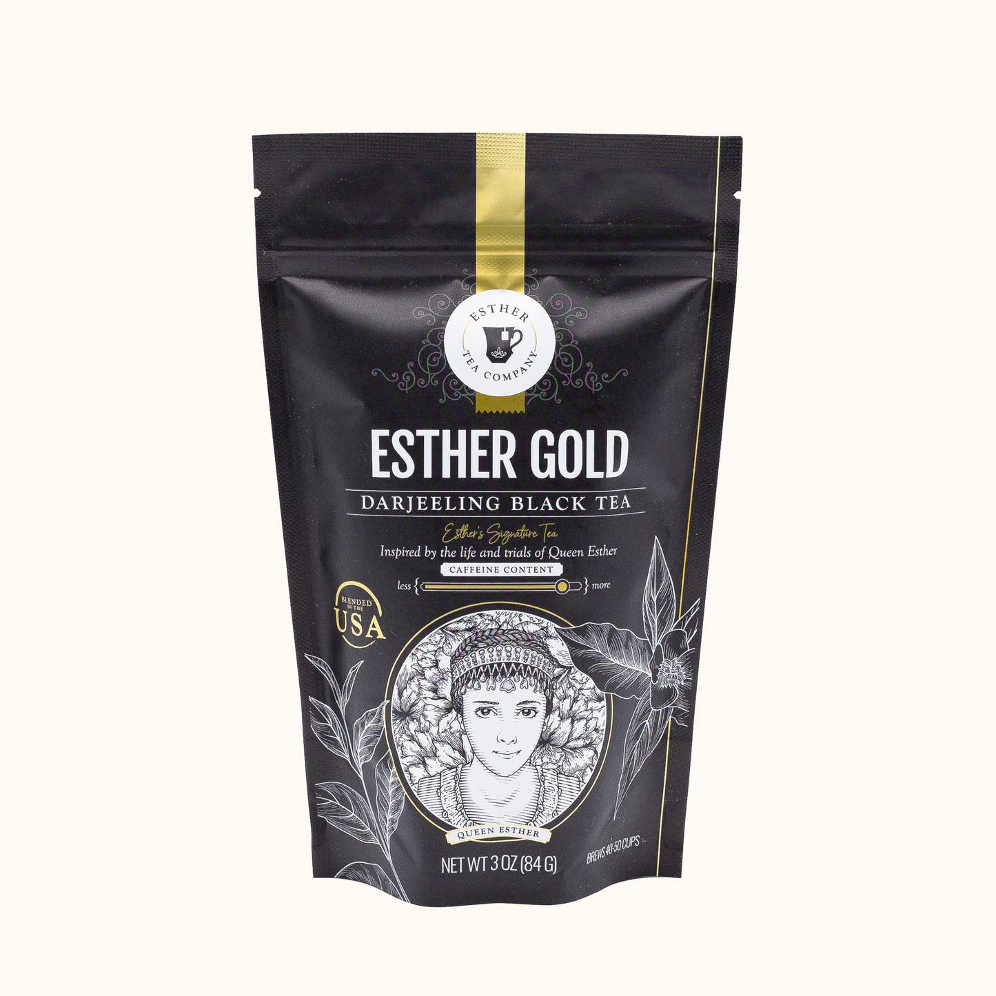 Esther Gold loose leaf tea pouch by Esther Tea Company