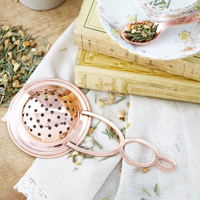Vintage-Inspired Copper Tea Strainer