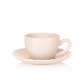 Lucie Kaas Peach Opal Milk Glass Teacup & Saucer