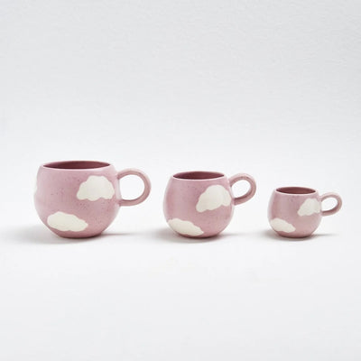 Egg Back Home Pink Cloud Mugs in 3 different sizes