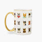 Various Cats Wearing Accessories Porcelain Mug with Gold Handle