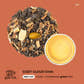 Rainy Day Tea Co - Cozy Cloud Chai med-caf, nutty + cardamom green tea infographic