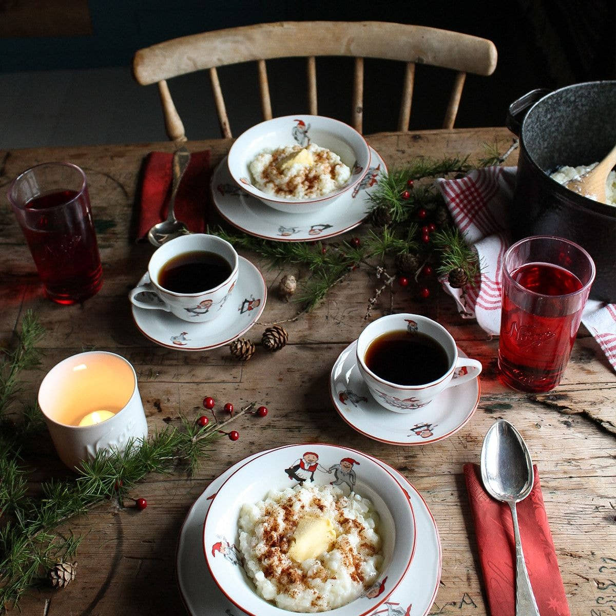 Vintage Norwegian Christmas Elves Teacup & Saucer