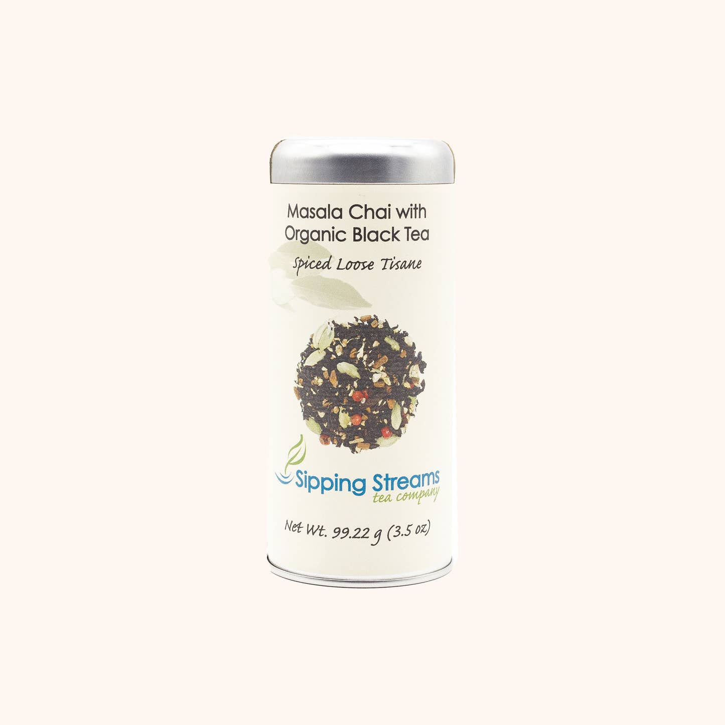Masala Chai by Sipping Streams Tea Company loose leaf tea tin front