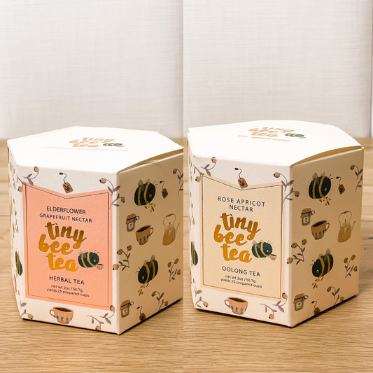 Tiny Bee Tea Gift Set Sips by honeycomb printed boxes