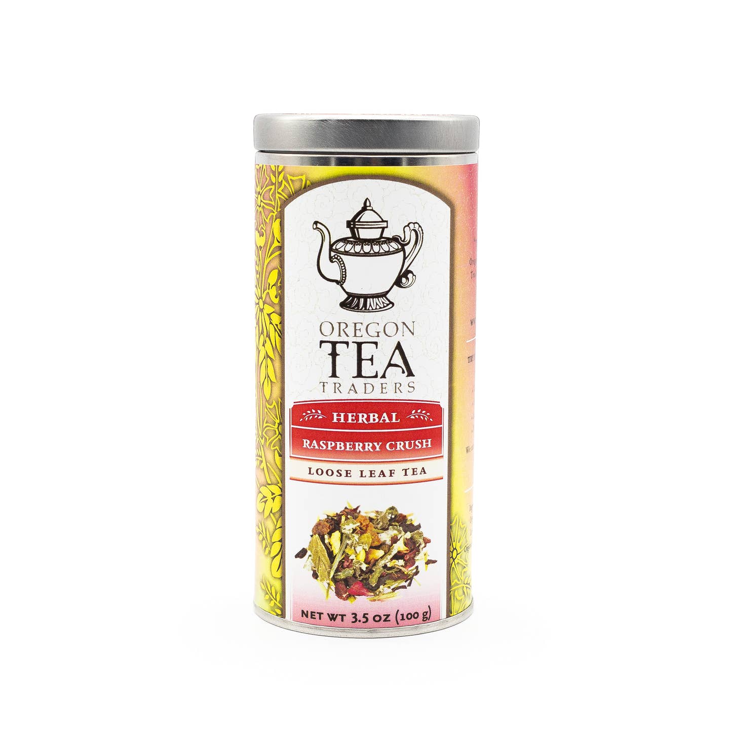 Raspberry Crush Hibiscus Tea by Oregon Tea Traders loose leaf herbal tea tin