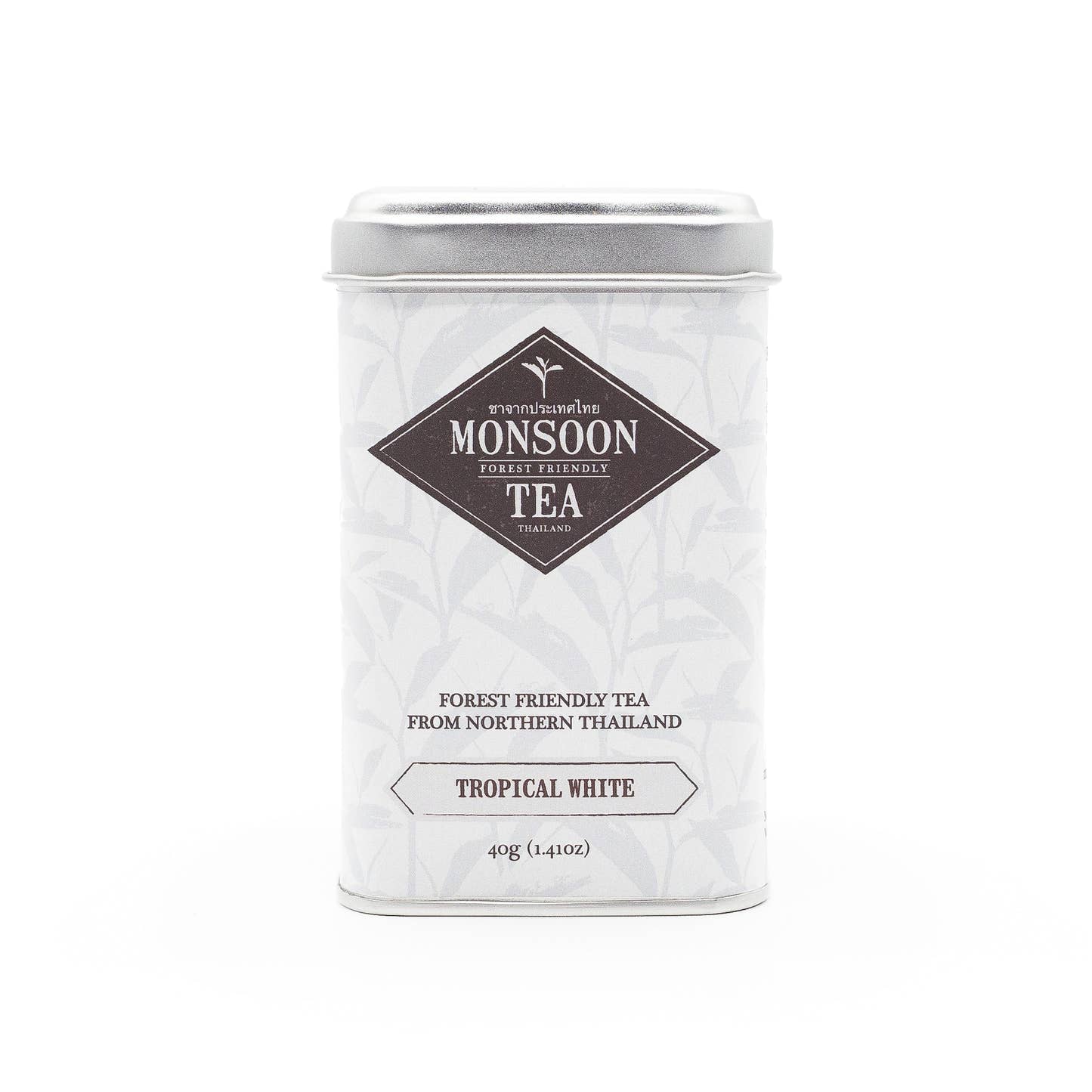 Tropical White loose leaf tea tin by Monsoon Tea
