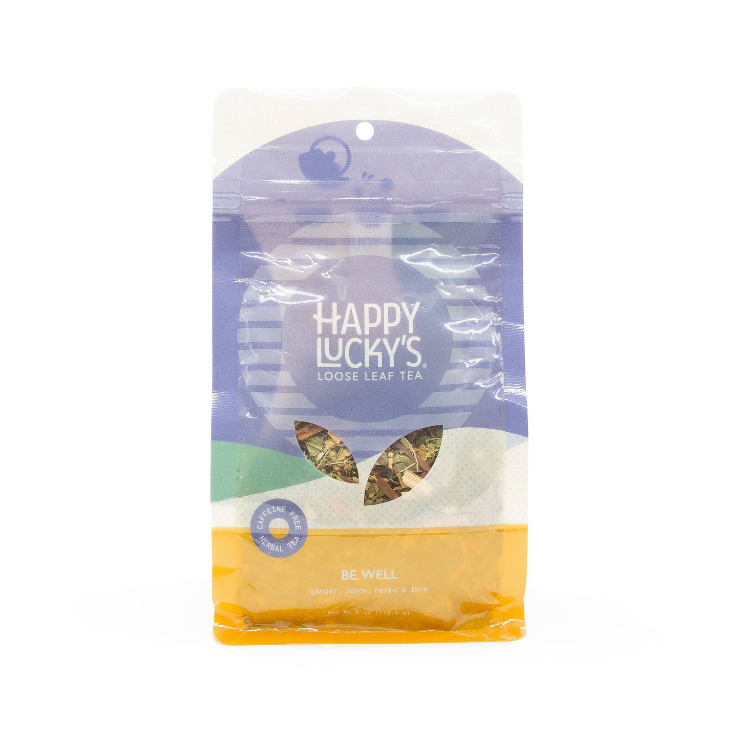 Be Well by Happy Lucky's loose leaf herbal tea package