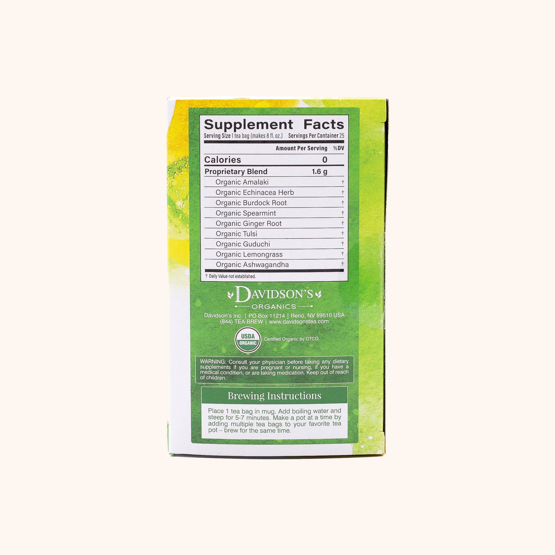 Immunity by Davidson's Organic Teas tea bags box