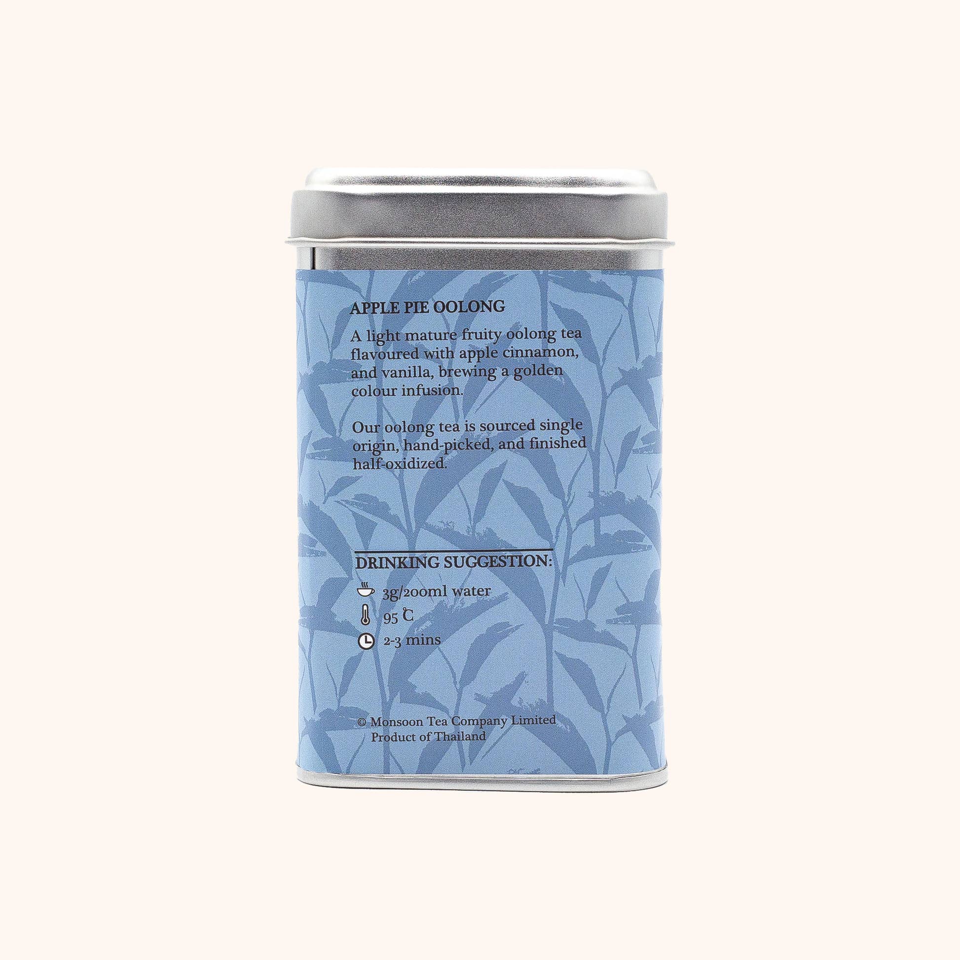 Apple Pie Oolong by Monsoon Tea blue loose leaf tea tin
