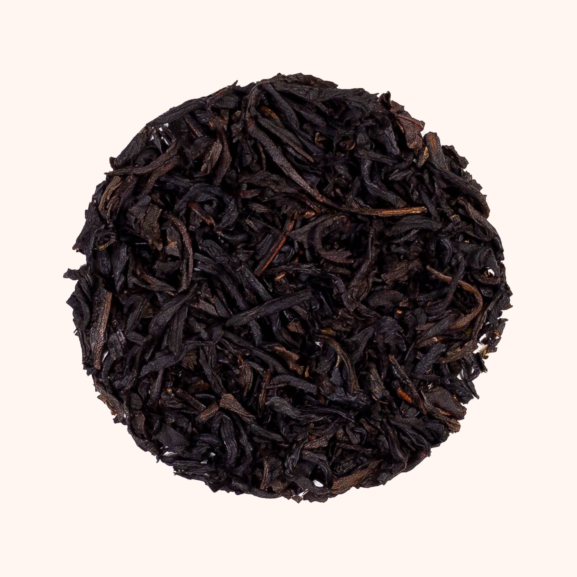 Sipping Streams Tea Company Organic Earl Grey loose leaf tea sample circle