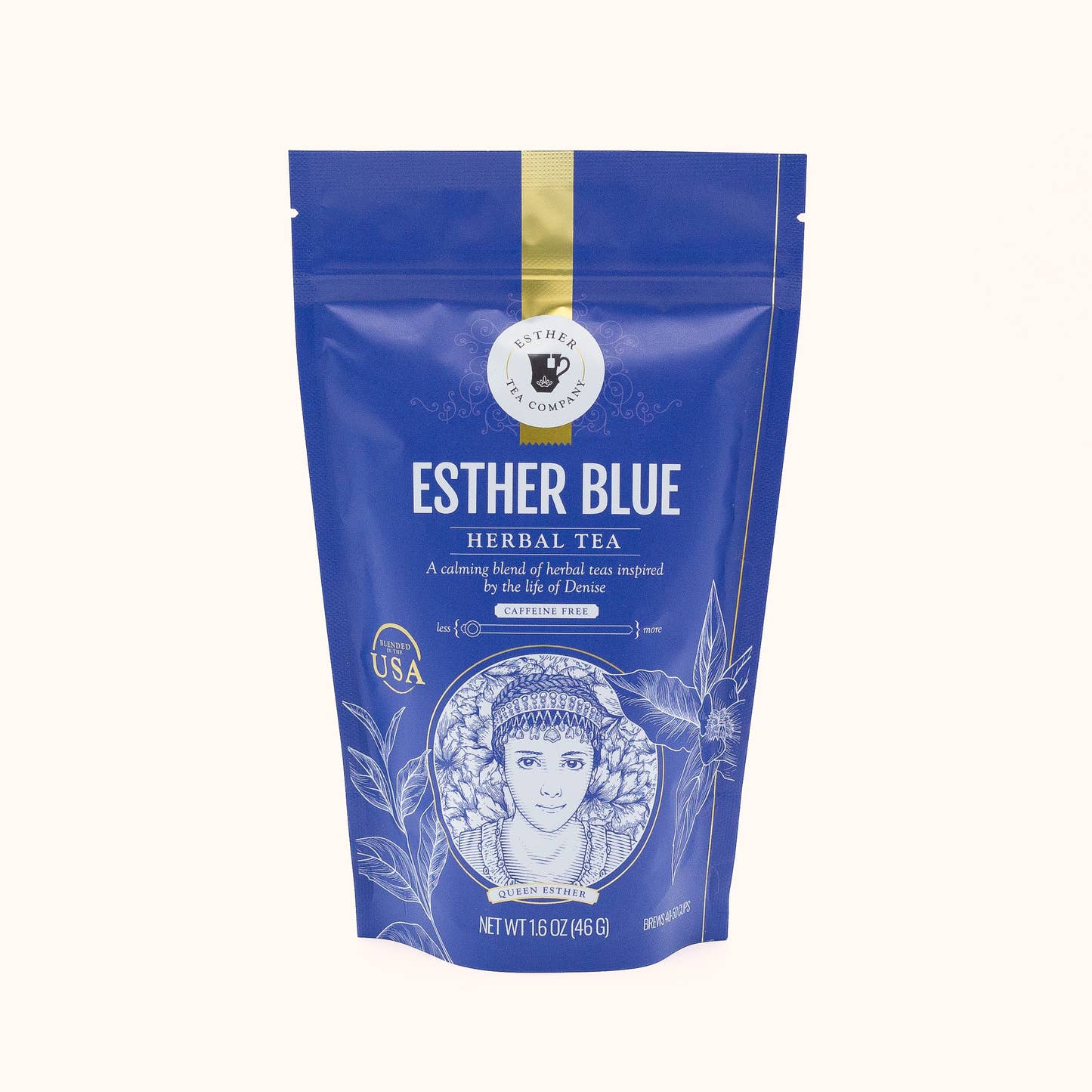 Esther Blue loose leaf tea pouch by Esther Tea Company