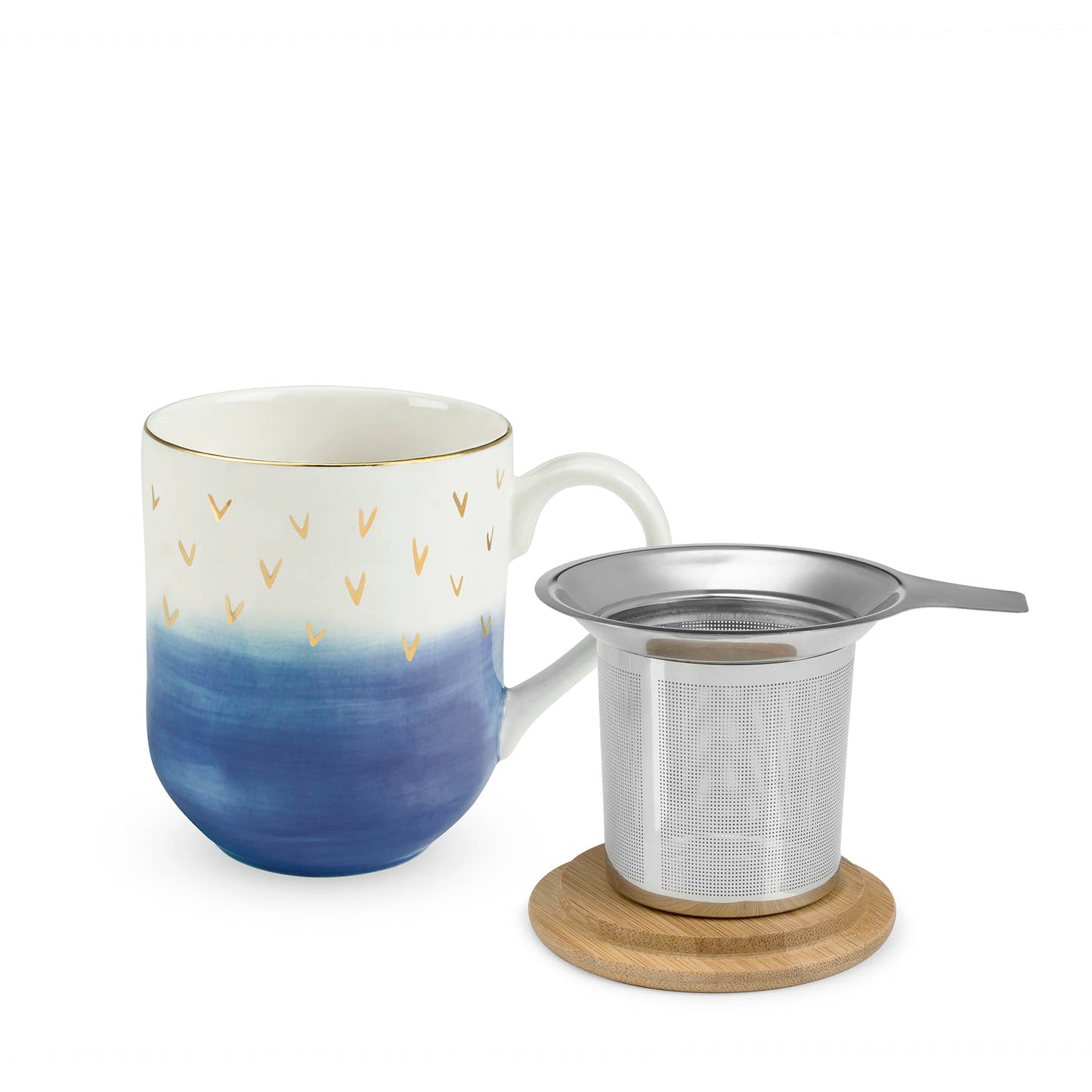 Gold Accent Tea Mug with Infuser