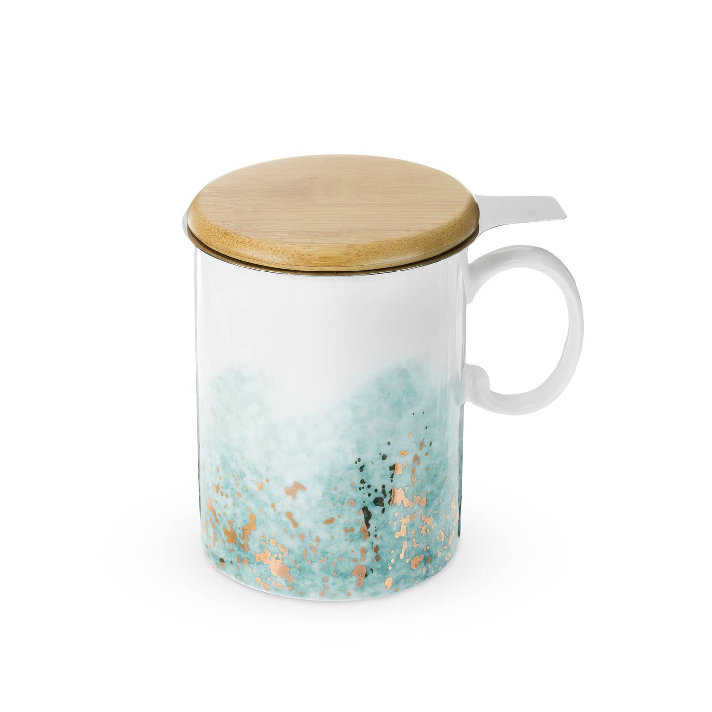 Watercolor Gold Tea Mug with Infuser