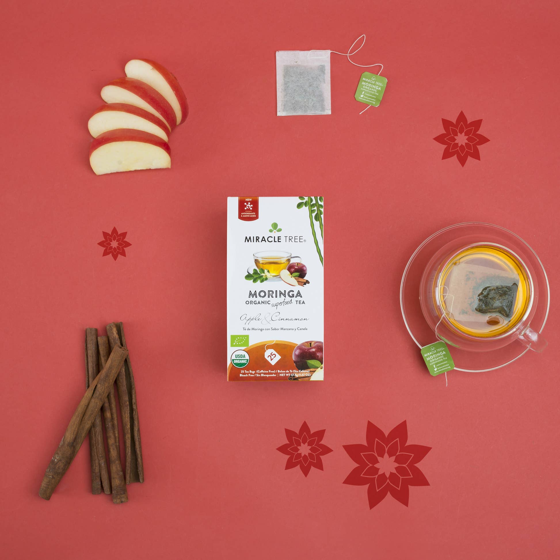 Organic Moringa Herbal Tea - Apple & Cinnamon by Miracle Tree ingredients picture