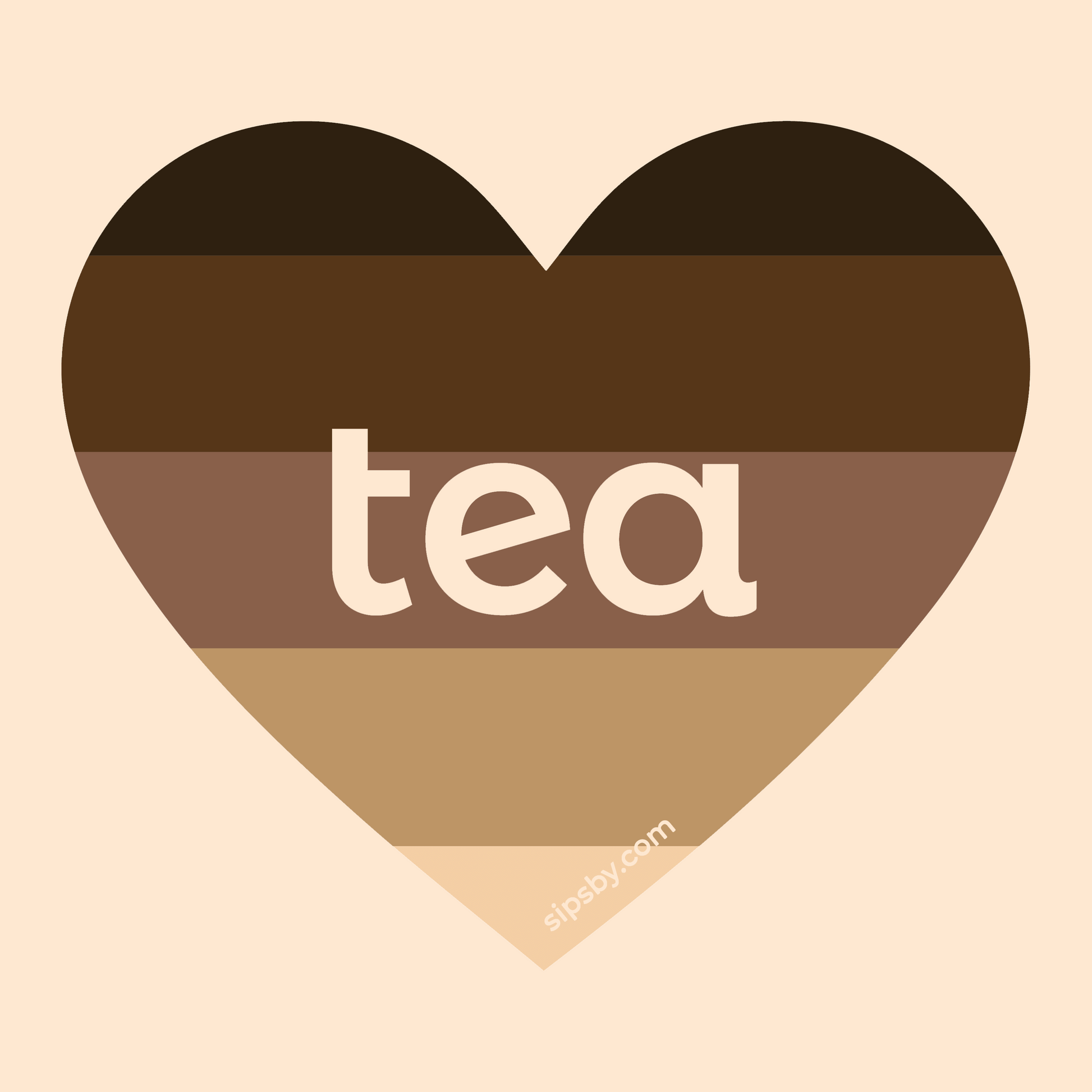 Shades of brown black-owned tea brands tea heart sticker illustration