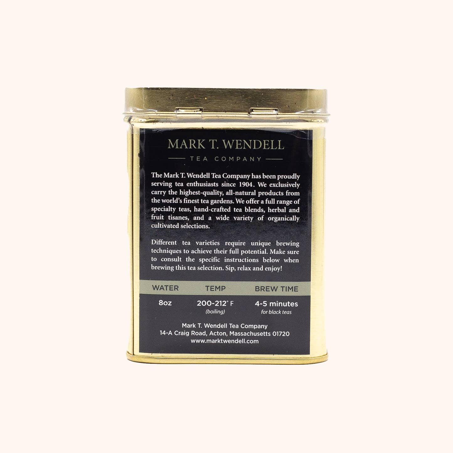 Marzipan Walnut Rose Black Tea by Mark T. Wendell Tea Company loose leaf tea tin