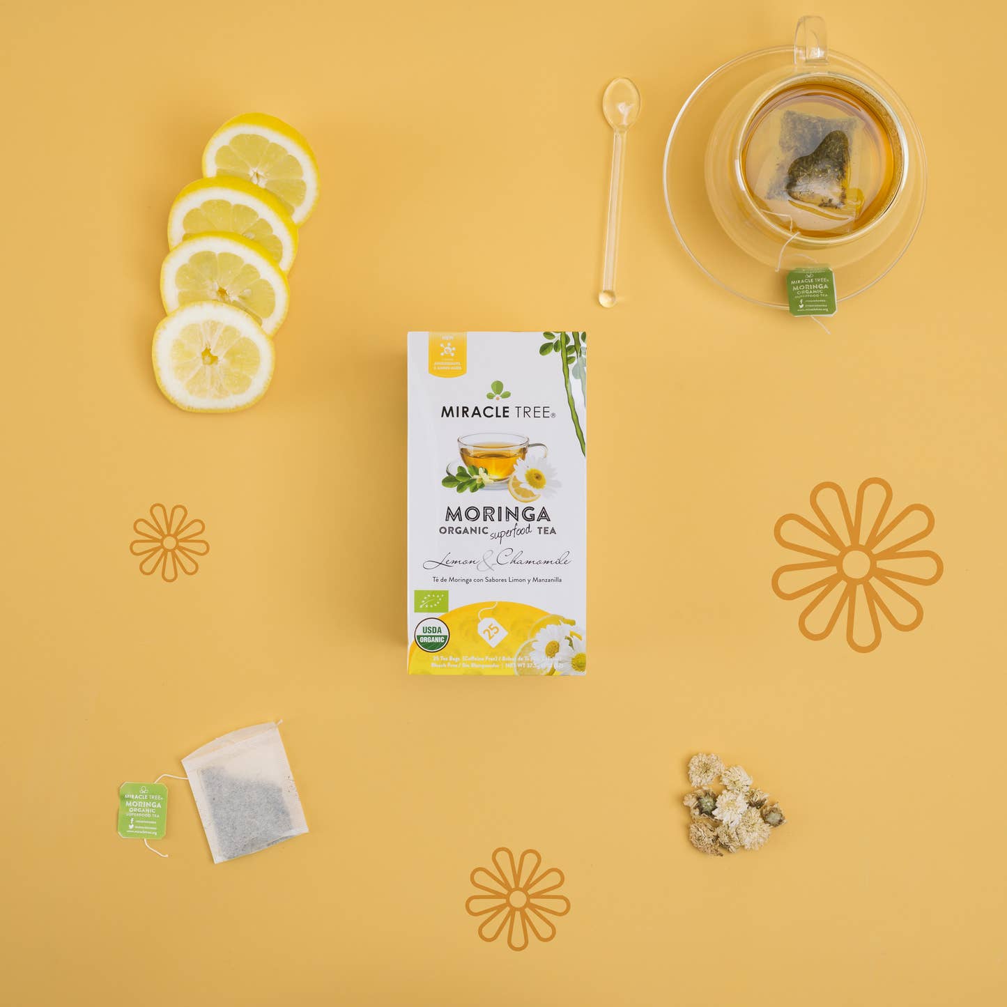 Organic Moringa Herbal Tea - Lemon & Chamomile