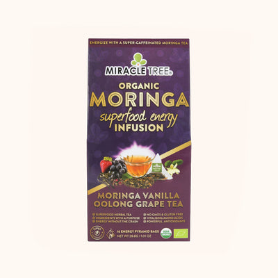 Organic Moringa Energy Tea - Vanilla Oolong Grape