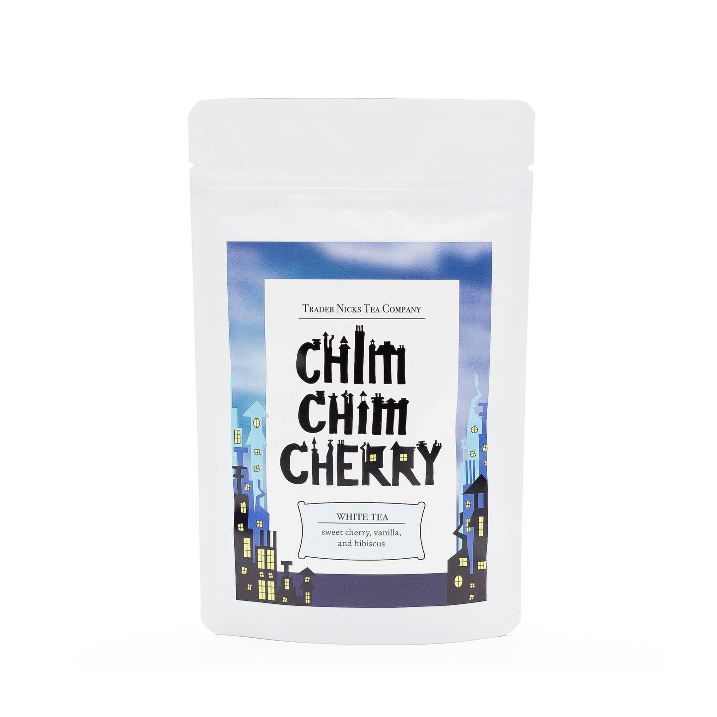 Chim Chim Cherry by Trader Nicks Tea printed tea pouch