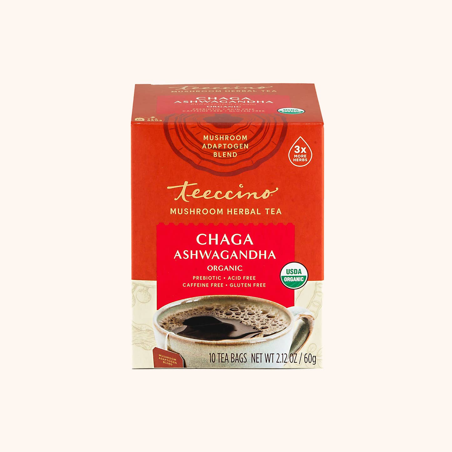 Chaga Ashwagandha Mushroom Adaptogen Herbal Tea