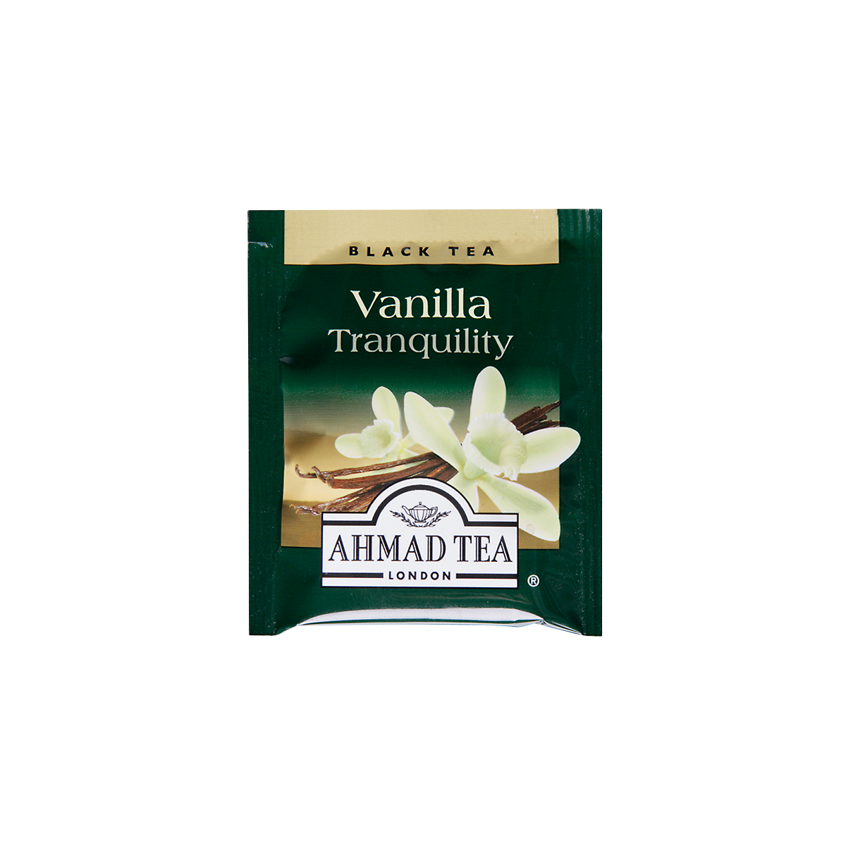 vanilla tranquility flavored black tea with vanilla pods sips by ahmad tea london tea bags