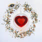 Glass heart mug with joyful tea by your botanical friend and loose tea