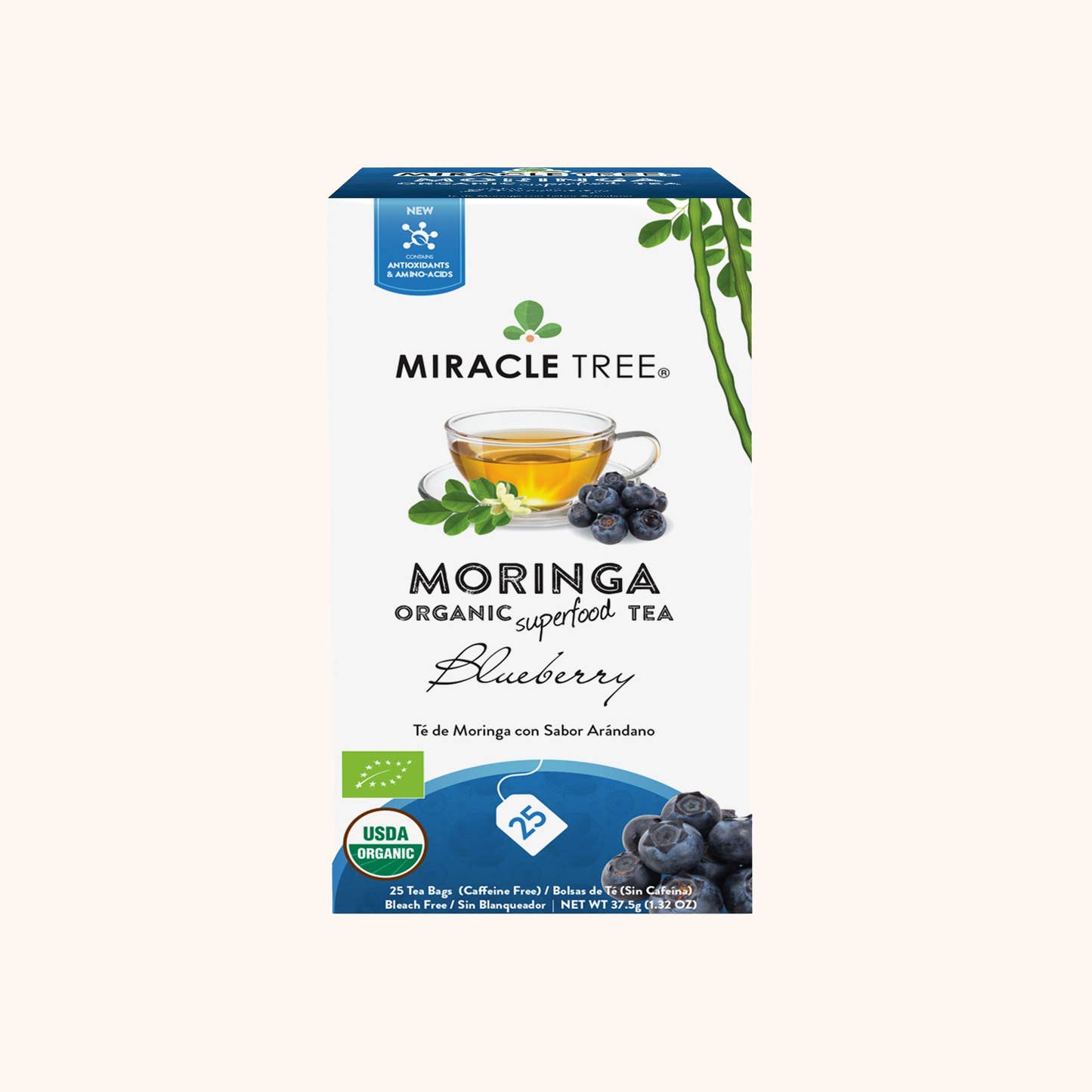 Organic Moringa Herbal Tea - Blueberry
