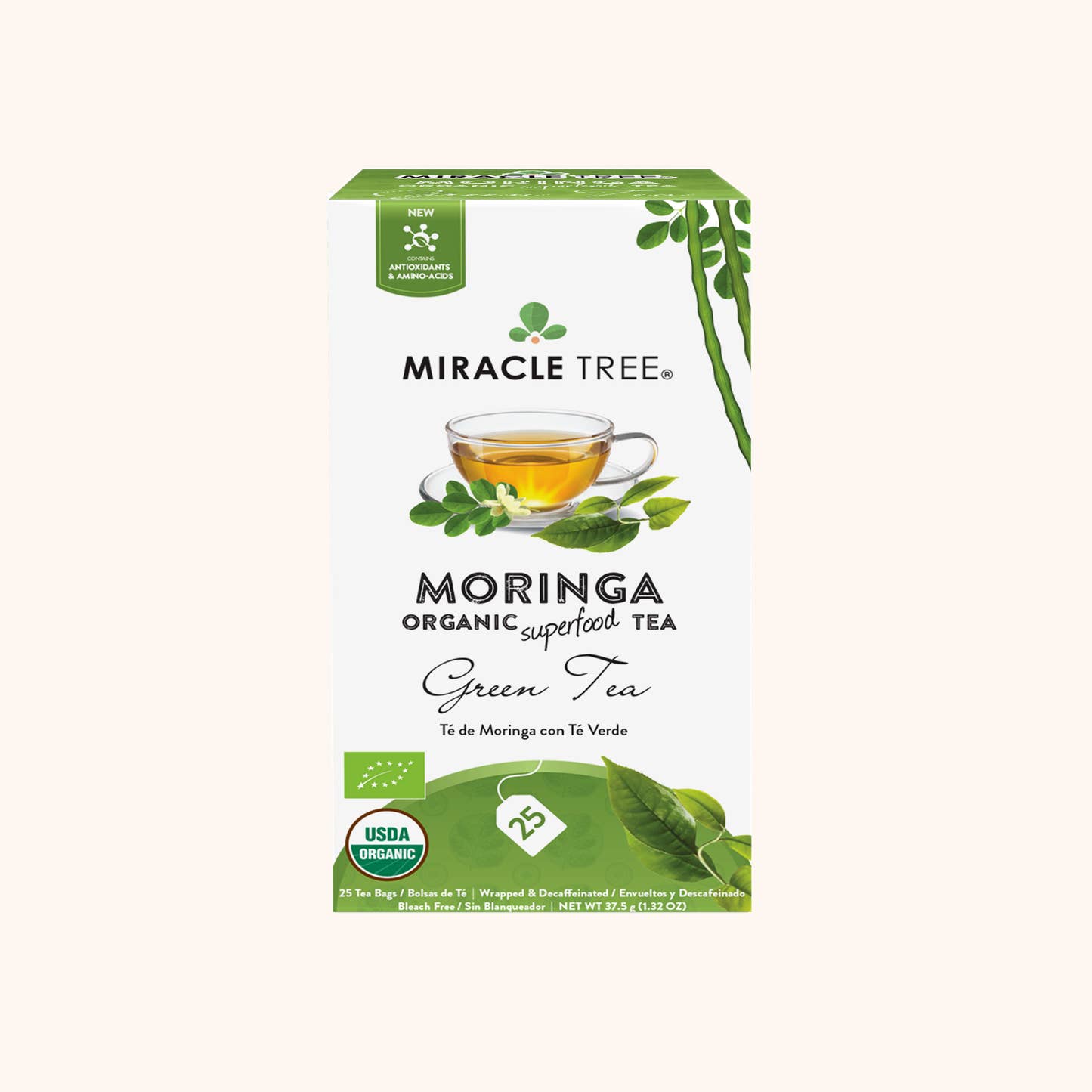 Organic Moringa Herbal Tea - Green Tea