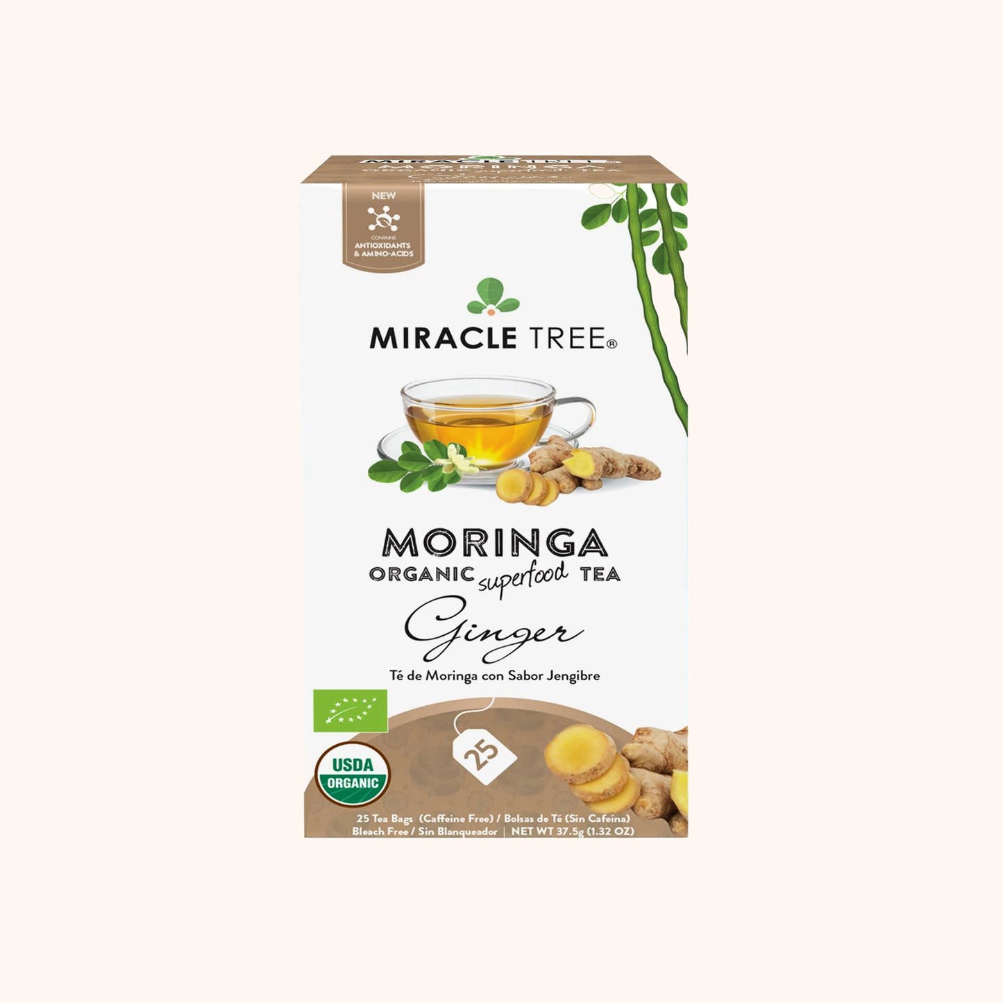 Organic Moringa Herbal Tea - Ginger