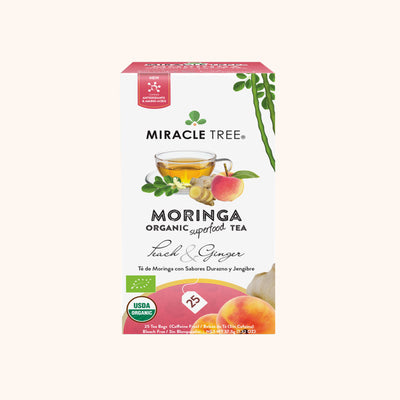 Organic Moringa Herbal Tea - Peach & Ginger